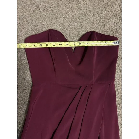 SHONA JOY Burgundy Strapless U Wire Bustier Dress Classic Elegant Romantic Sz 4 - Picture 12 of 13